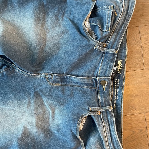 high rise flare crop blue jeans for women plus size 14/32W - Picture 4 of 10